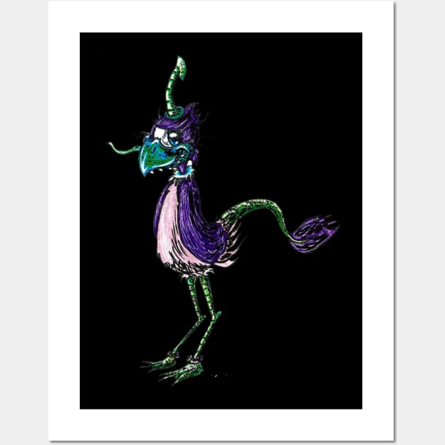 Purple People Eater Wall Art by Halloran Illustrations